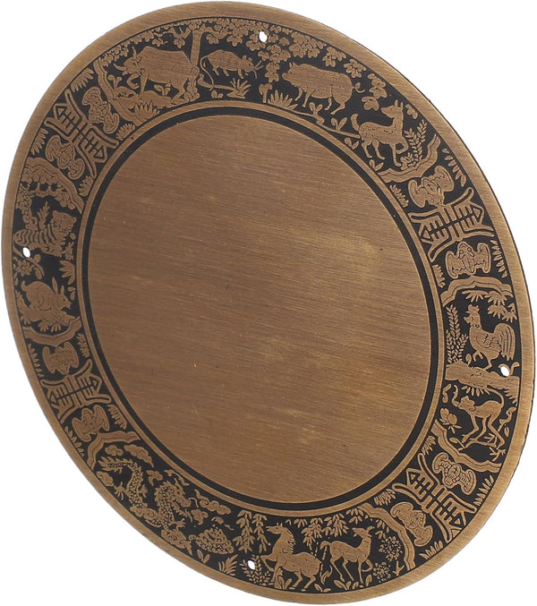 DOITOOL Chinese Zodiac Brass Console Table Plate Decorative Cabinet for Bathroom Storage