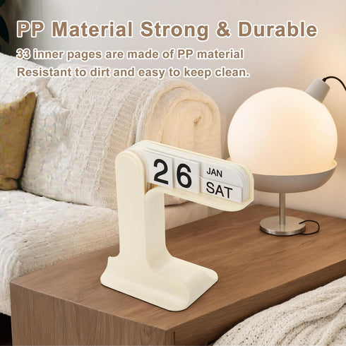 Homakover Flip Perpetual Calendar, Desk Calendar Standing Flip, Daily Perpetual Desktop Calendar with Large Display
