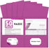 RAZCC 50 Pack Two Pocket Folders, Rose Purple, Fit Letter Size Paper for School Office Business Home