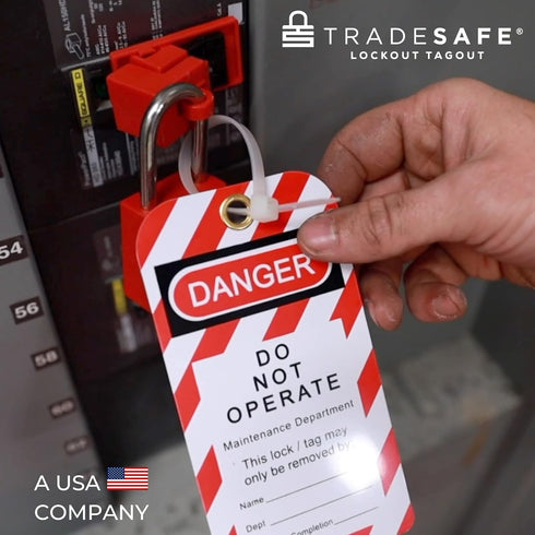 TRADESAFE Lockout Tagout Tags - 30 Danger Do Not Operate Tags with 30 Zip Ties, OSHA Compliant Loto Tags