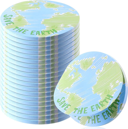 Crtiin 12 Pads Earth Sticky Notes, Globe Planet Notepads, Round Self Stick Memo Pads for School and Office