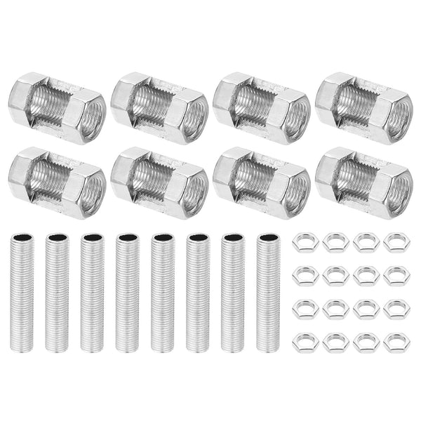 PATIKIL M10 Fine Thread Lamp Pipe Repair Kits, 32 Pcs M10×25 Metal Hexagon Open Coupling Nut for Light Rod