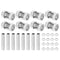 PATIKIL M10 Fine Thread Lamp Pipe Repair Kits, 32 Pcs M10×25 Metal Hexagon Open Coupling Nut for Light Rod