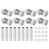PATIKIL M10 Fine Thread Lamp Pipe Repair Kits, 32 Pcs M10×25 Metal Hexagon Open Coupling Nut for Light Rod