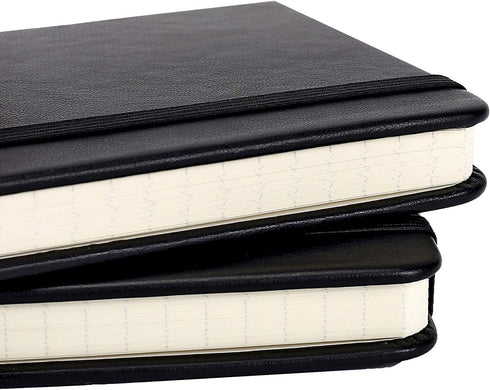 ZZTX Small Pocket Notebook: 3.5" x 5.5" Hardcover Lined Paper Mini Notepad with Black Leather Sketchbook