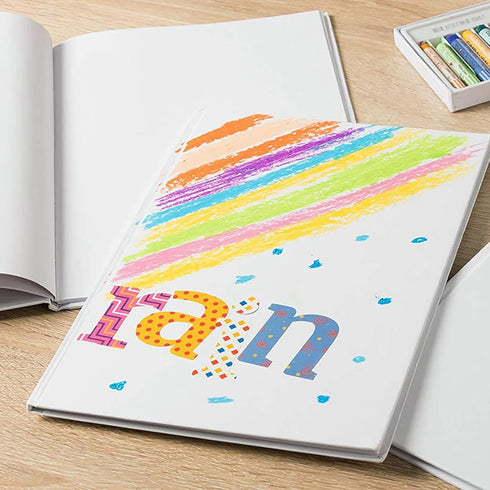 Paper Junkie 3 Pack Hardcover Books for Kids, Unlined Sketchbook Journal, 18 Sheets / 36 Pages (7 x 10 In)