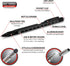 Performance Tool W9217 2 pk. Multi-Function Aluminum Black Ballpoint Pens, LED Light Stylus Ruler Level Bottle Opener Slotted & Phillips Screwdriver