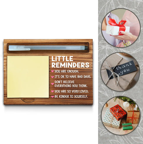 Little Reminders Sticky Note Holder - Mental Health Gift for Women, Men, Coworker, Positivity Recovery Self Care