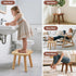 Slirike 9.3" 300lbs Solid Wood Step Stool - Capacity Plant Stand Indoor, Smal Stools to Sit on, Multi-Use Footstool