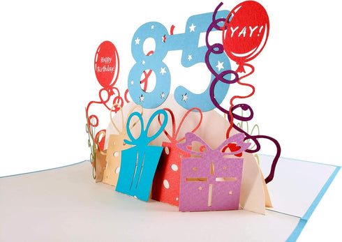 iGifts And Cards Happy 85th Birthday - 3D Pop Up Greeting Card, Unique Celebration for Husband, Wife, Friend