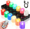 SoulBay Flameless Candles Color Changing Rechargeable, 12pcs LED Flickering Tea Lights Votives