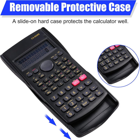 Saillong 12 Pieces Black Engineering Scientific Calculator, 2-Line Function for Middle, High School, Classroom