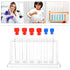 Plastic Test Tube Rack Set, 6pcs Laboratory Test Tubes with Detachable Holder Stand