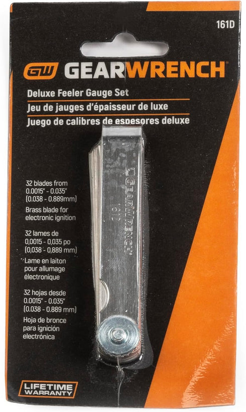 GEARWRENCH 32 Blade Deluxe Feeler Gauge, SAE/Metric - 161D