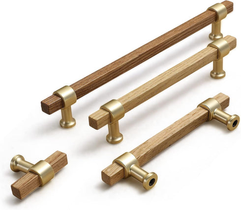 10 Pack Walnut Wooden Drawer Pulls Beech Wood Drawer Handles Wood Hardware for Cabinets Dressers Wood Cabinet knobs