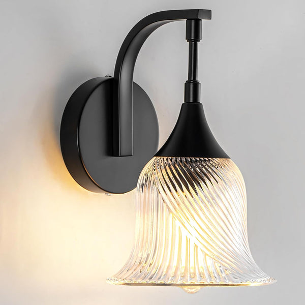 1-Light Black Wall Light,Bathroom Wall Sconce Modern Sconce Light Indoor with Textured