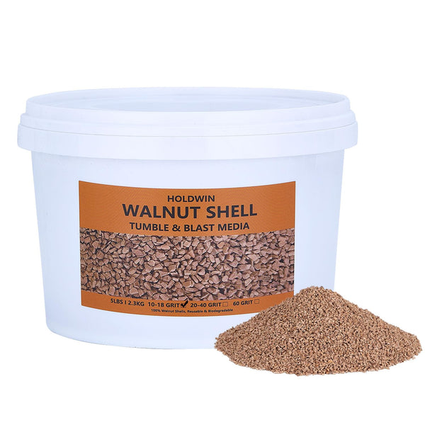 10-18 Fine Grit Natural Walnut Shell Media (5 LBS/2.3 KG) - Tumbling,