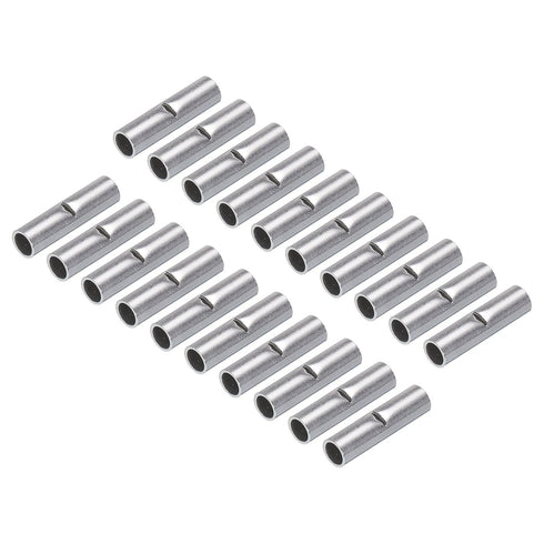 MECCANIXITY 400Pcs Non Insulated Butt Connectors BN-2.0 for 16-14AWG Electrical Wire Crimp Ferrule Terminals