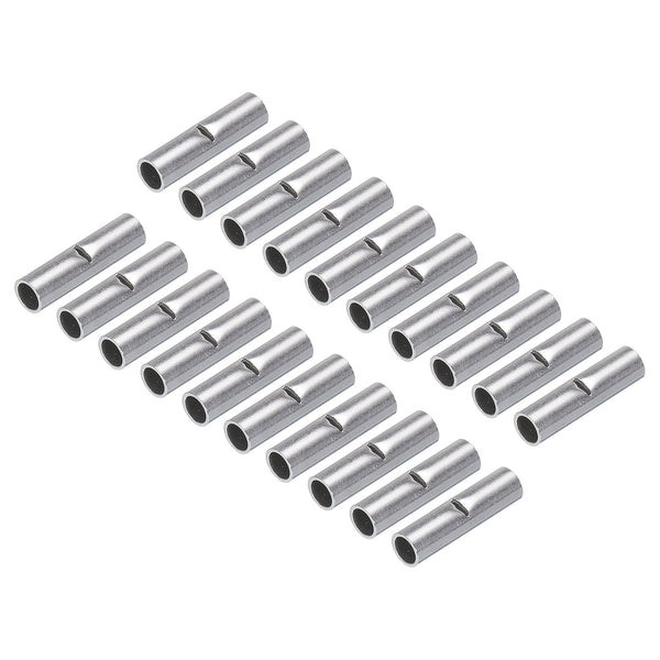 MECCANIXITY 400Pcs Non Insulated Butt Connectors BN-2.0 for 16-14AWG Electrical Wire Crimp Ferrule Terminals