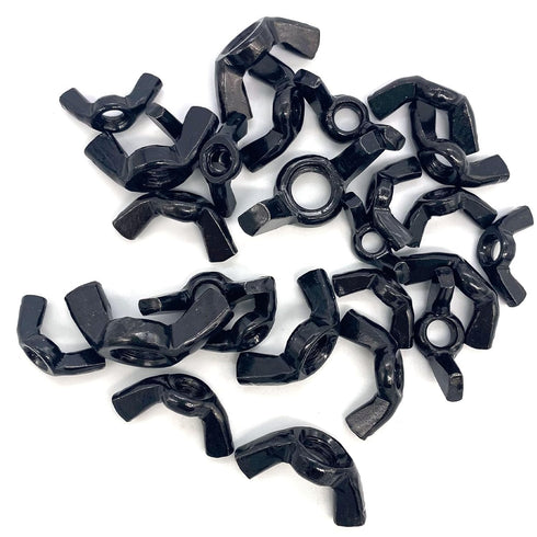 Yoliko 26 4 3/16",1/4",5/16",3/8" Pcs Sizes Wingnuts, Quality Carbon Steel Wing Nuts Black Zinc Plated Fasteners Parts