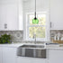 JHLBYL 5.91'' 1-Light Hammered E26 Glass Pendant Lights Kitchen Island: Green Glass Pendant Light with Black Finish