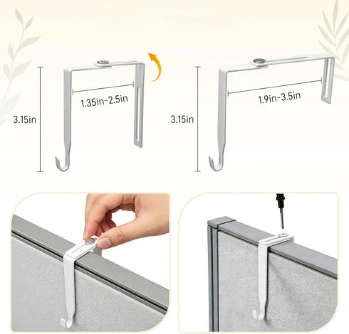 Cubicle Shelf Hanging, Office Cubicle Wall Shelf with Rope Adjustable Hooks, Office Decor Desk Accessories, Organizer