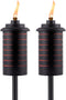 TIKI Metal Black & Orange Easy Install Outdoor Torches, 2-Pack 65-Inch Decorative