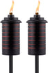 TIKI Metal Black & Orange Easy Install Outdoor Torches, 2-Pack 65-Inch Decorative