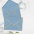Whaline 50Pcs A7 Invitation Envelopes with Gold Border Dusty Blue Greeting Card Envelopes for Mailing (7.3x5.3 Inch)