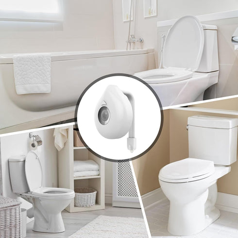 Generic LED Toilet Light Motion Activated Lamp, Color Shifting Strip | Battery Powered Night Fixture, Smart Restroom
