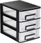 SEWACC 3-Layer Plastic Drawer Organizer, Small Desktop Organizer with Transparent Drawers for Office Supplies