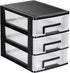 SEWACC 3-Layer Plastic Drawer Organizer, Small Desktop Organizer with Transparent Drawers for Office Supplies