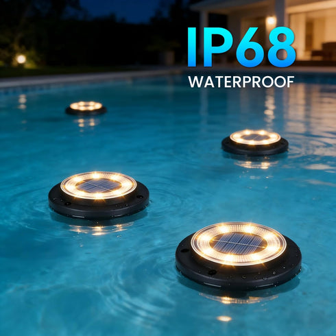 2-in-1 8 Pack) Flacchi Solar Lights Outdoor Waterproof - Solar Powered Ground Lights Outdoor Solar Disk Light Landscape
