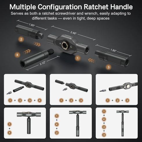 42 1 Set, Set, Set Bomivoi in Magnetic Screwdriver DIY Ratchet Screwdriver Multi Bit Magnetic Drive with Detachable