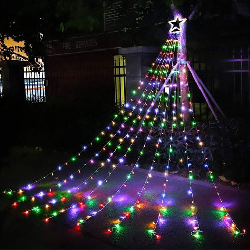 16.4Ft 320 8 12" PUHONG Christmas Decoration Outdoor Star String Lights, Christmas Tree Toppers Lights LED Modes