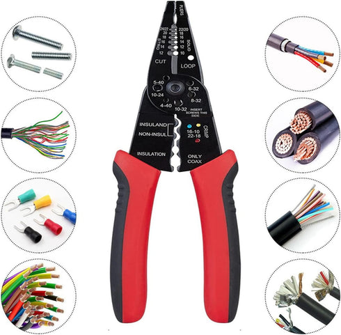 szhdxsy 8-Inch Multi-Tool Long Nose Wire Stripper/Crimper/Bolt Cutter, Essential Electrician Tool for Electrical Work