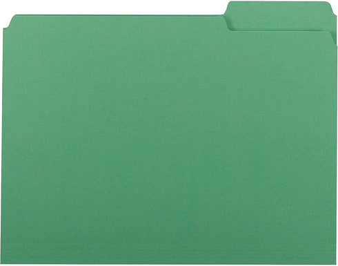 Smead Interior File Folder - 1/3-Cut Tab, Letter Size, Green, 100 per Box