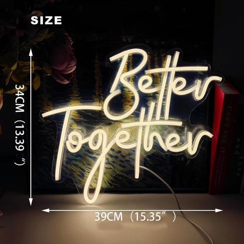 5v Ulalaza Better Together LED Neon Sign Night Light for Wall Party Dcor Bedroom Room Bar Wedding Home Birthday Art