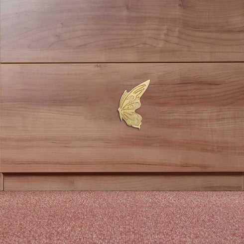 Butterfly Cabinet Drawer Pulls Brass Right-Hand Decorative Drawer Handles for Kitchen Cabinet Door Dresser Bedside