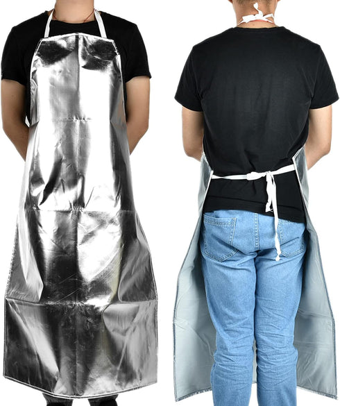 Health Gear Heat Resistant Apron, 1000 Degree Aluminum Foil Cooking Apron for High Temperature Work