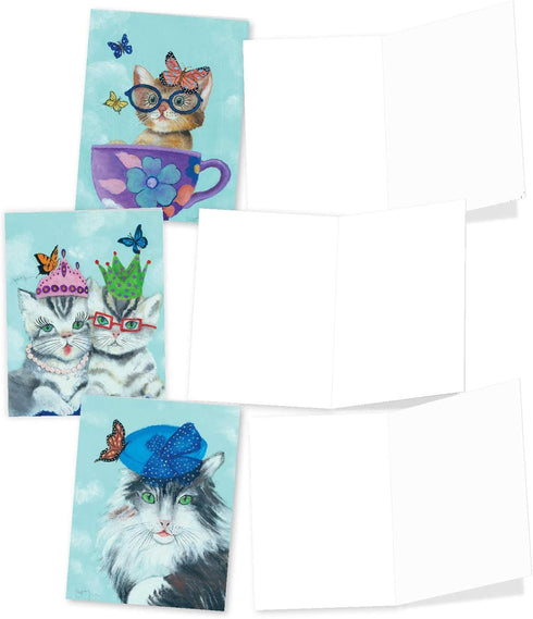The Best Card Company 20 Assorted Blank Notes Bulk Box Set - 4 x 5.12 Inch with Envelopes (10 Designs, 2 Each)
