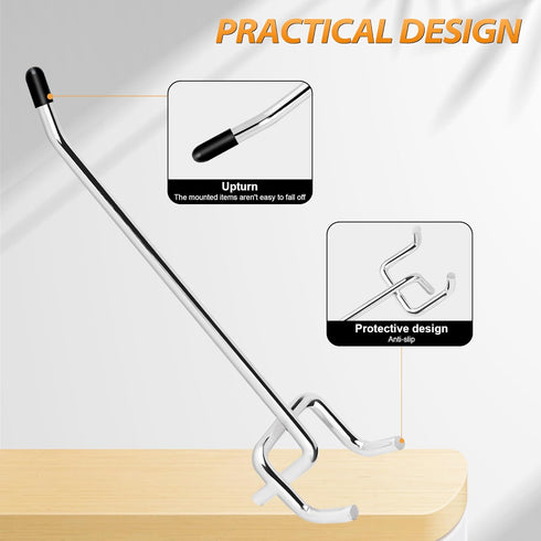 Pegboard Hook 50 Pcs, Pegboard Accessories, Sturdy and Durable L Shape Galvanized Metal Fit for 1/4 and 1/8 Pegboard,Pegboard Organizer Kit for Garage Organization,Tool Storage by Hogurity