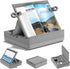 KDD Multi-Angle Book Stand with Storage, Foldable Tablet Holder for Lap, Desk, Bed, Couch, Organizer Tray (4.7"-15")