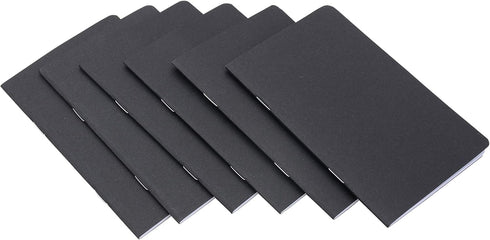 Yansanido 24 Pcs Pocket Notebook, 5.5 Inch x 3.5 Inch, Black Cover, 32 Sheets, 8 mm Ruled Pages, 70 Gsm Paper