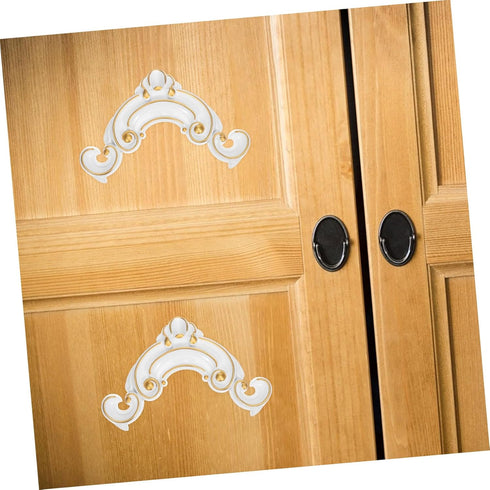 Veemoon 2pcs Decorative Peel and Stick Corner Onlays for Furniture and Walls Self-Adhesive PVC Appliques for Cabinets