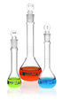 EISCO Premium Volumetric Flask Set, 10ml, 25ml & 50ml, Class A, ASTM E288, Borosilicate Glass with Stoppers