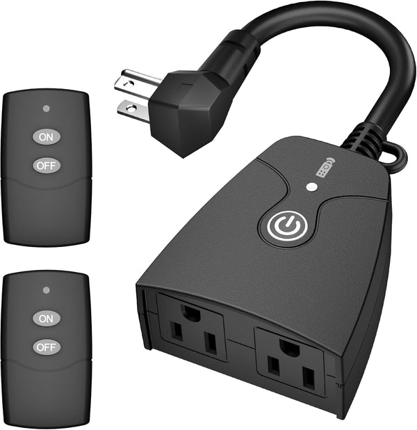 HBN Outdoor Wireless Remote Control Outlet Plug,Weatherproof Heavy Duty Power Strip,Indoor Electrical Plugs