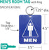 Lucky Line Men's Restroom Pass Key Tag, Plastic with Split Key Ring Keychain Identifier, 1 Per Pack (53101) LARGE for