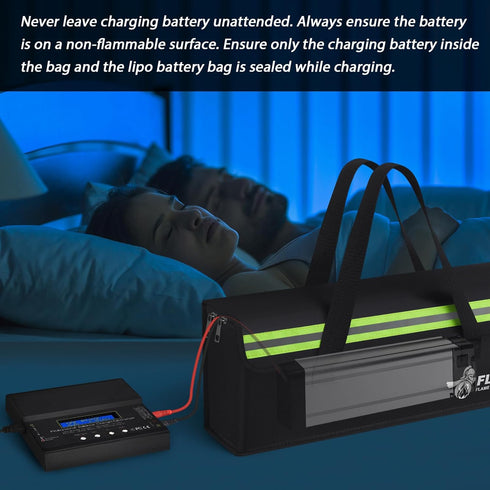 (16 4.3 5in) FLASLD E-Bike Battery Bag Fireproof Safe Charging Bag Explosionproof Lipo Battery Bag Large Capatity