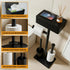 AIGOTSUKI 7 Freestanding Toilet Paper Holder Stand with Shelf for Rolls, Free Standing Black Toilet Paper Roll Holder